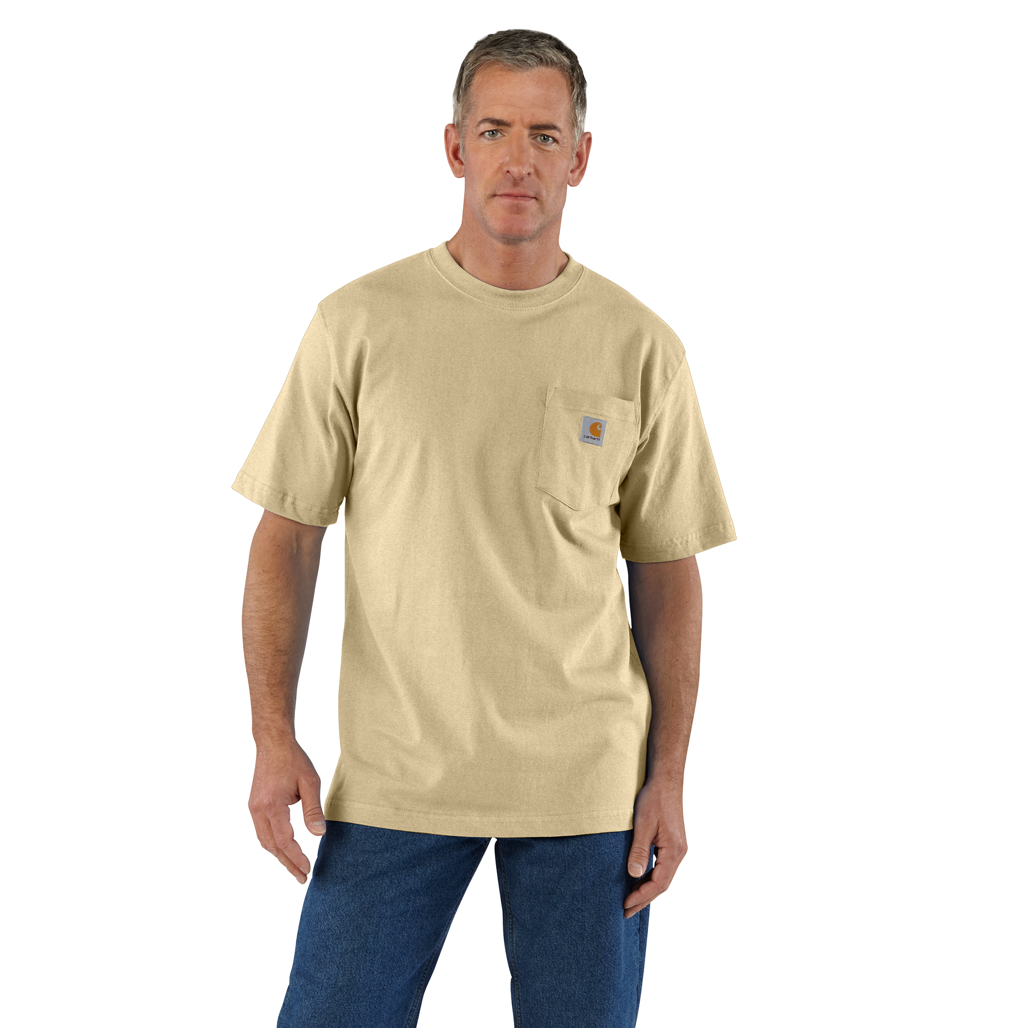 Carhartt Men's Loose Fit Heavyweight Short Sleeve Pocket T-Shirt - Beach Heather