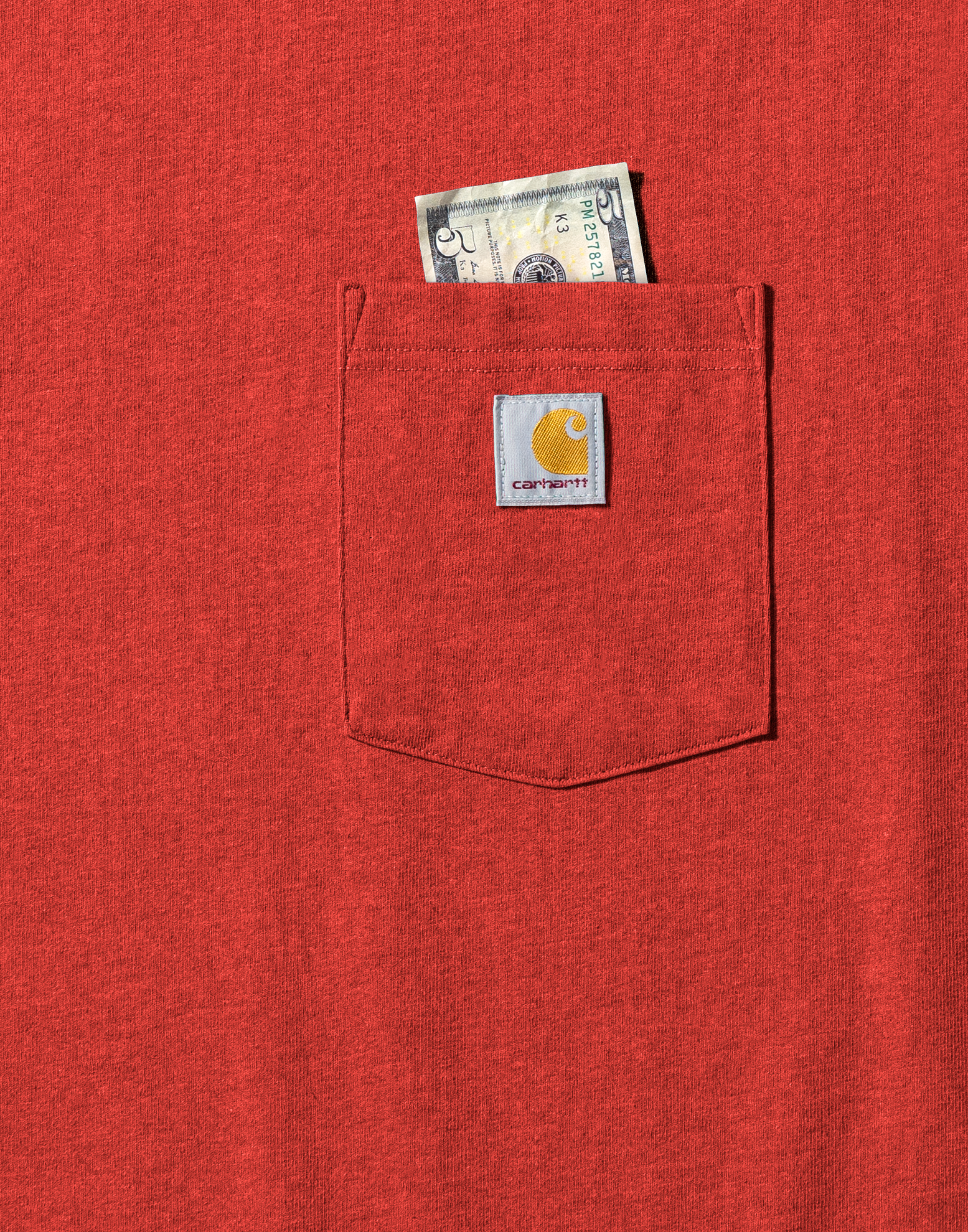 Carhartt Men's Loose Fit Heavyweight Short Sleeve Pocket T-Shirt - Roasted Tomato