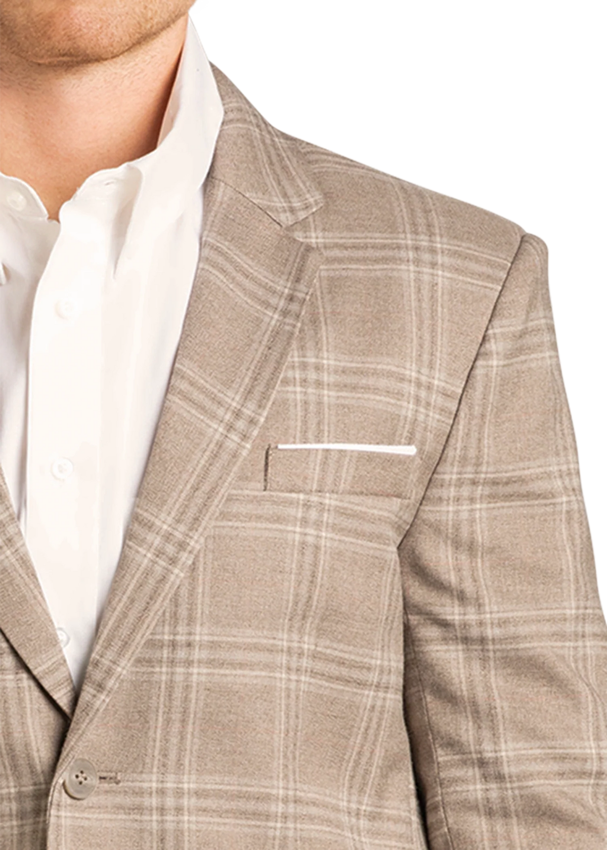 Rock & Roll Denim Men's Taupe Plaid Sport Coat