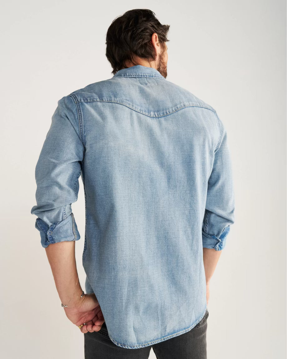Tecovas Men's Denim Long Sleeve Pearl Snap Shirt