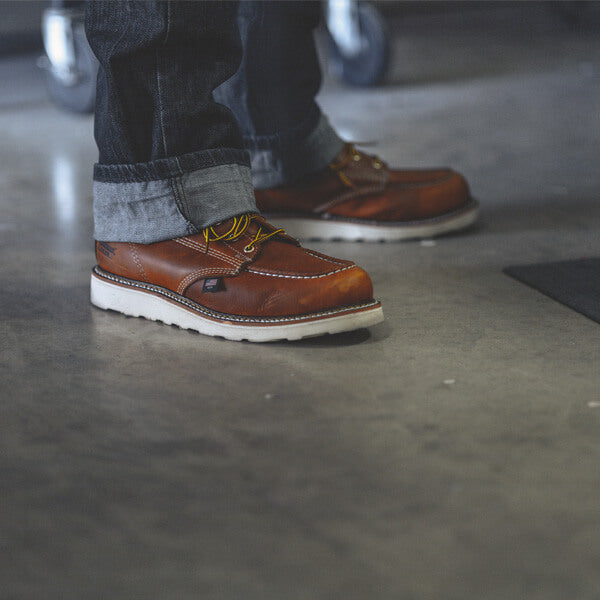 Thorogood Men's American Heritage 8 Inch Tobacco Safety Toe Moc Toc Maxwear Wedge