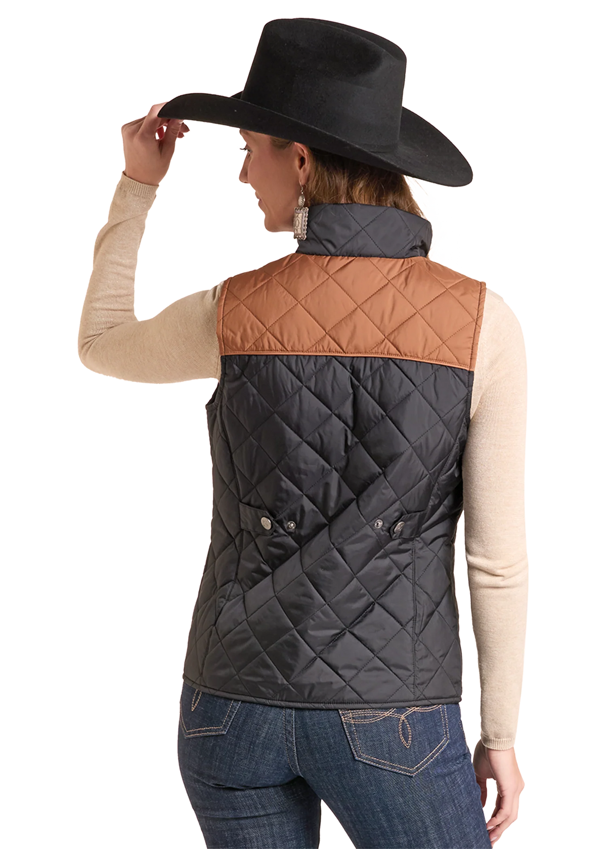Panhandle Slim Women's Black Two Tone Quilted Vest