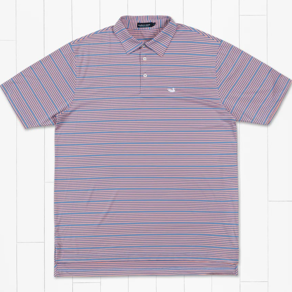 Southern Marsh Bermuda Performance Polo - Chenier Stripe