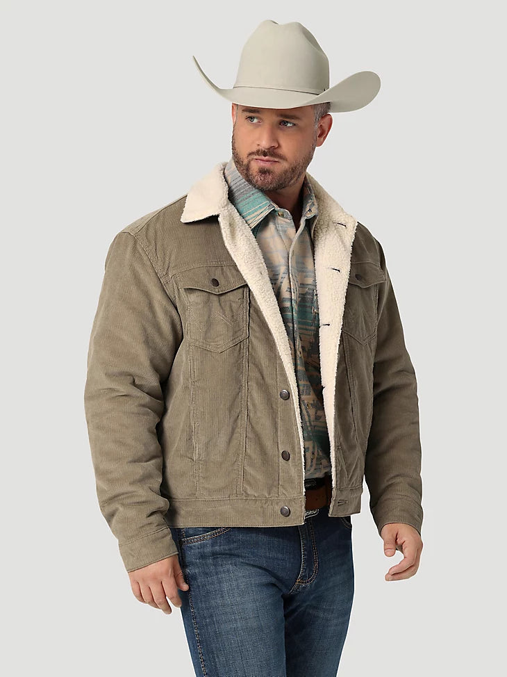 Wrangler Men's Cowboy Cut Sherpa Lined Corduroy Jacket