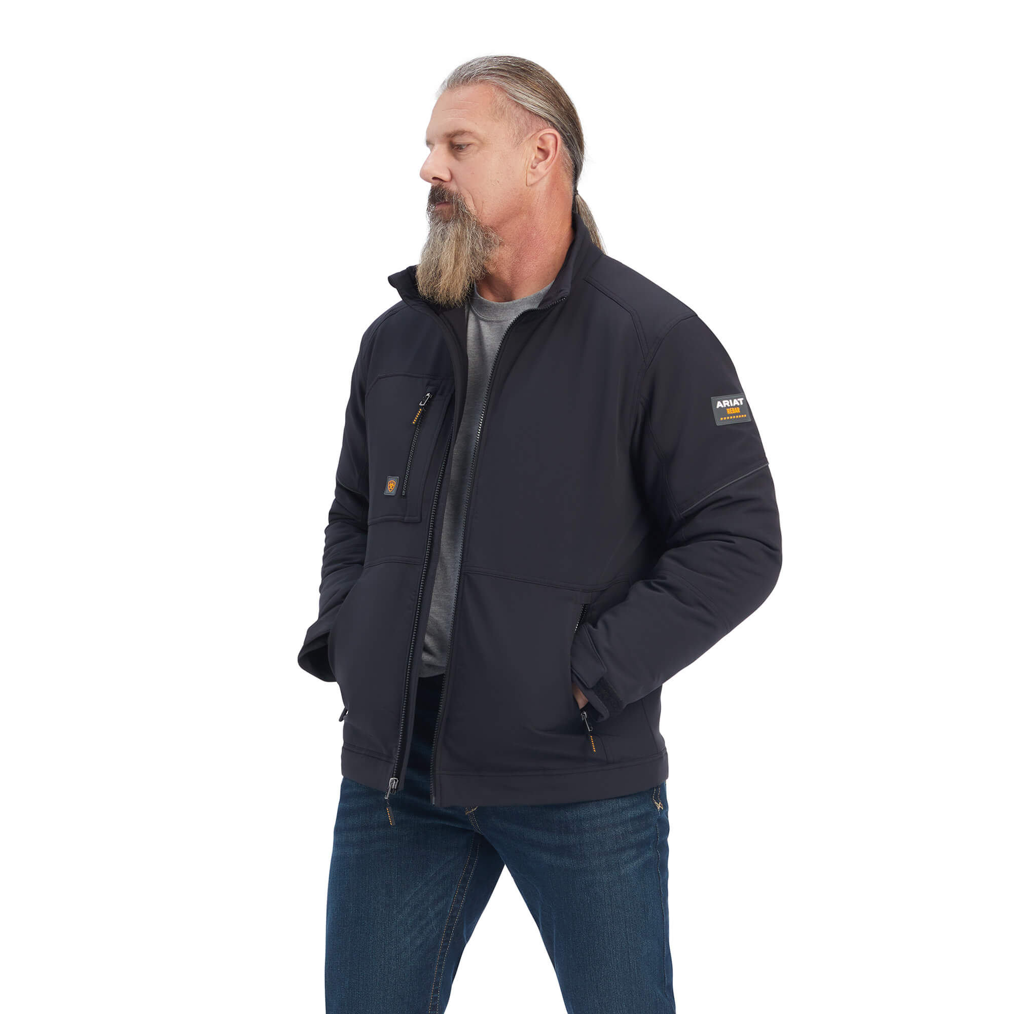 ARIAT Veste isolante Ripstop Rebar Cordura pour homme, Noir/blanc, T-Petit ARIAT Veste isolante Ripstop Rebar Cordura pour homme, Noir/blanc, T-Petit