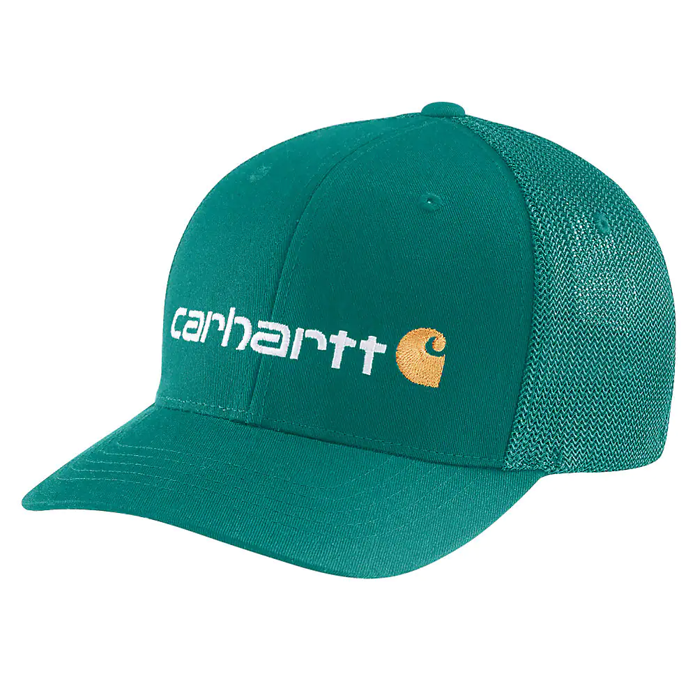 Carhartt Rugged Flex Fitted Canvas Mesh-Back Logo Graphic Cap