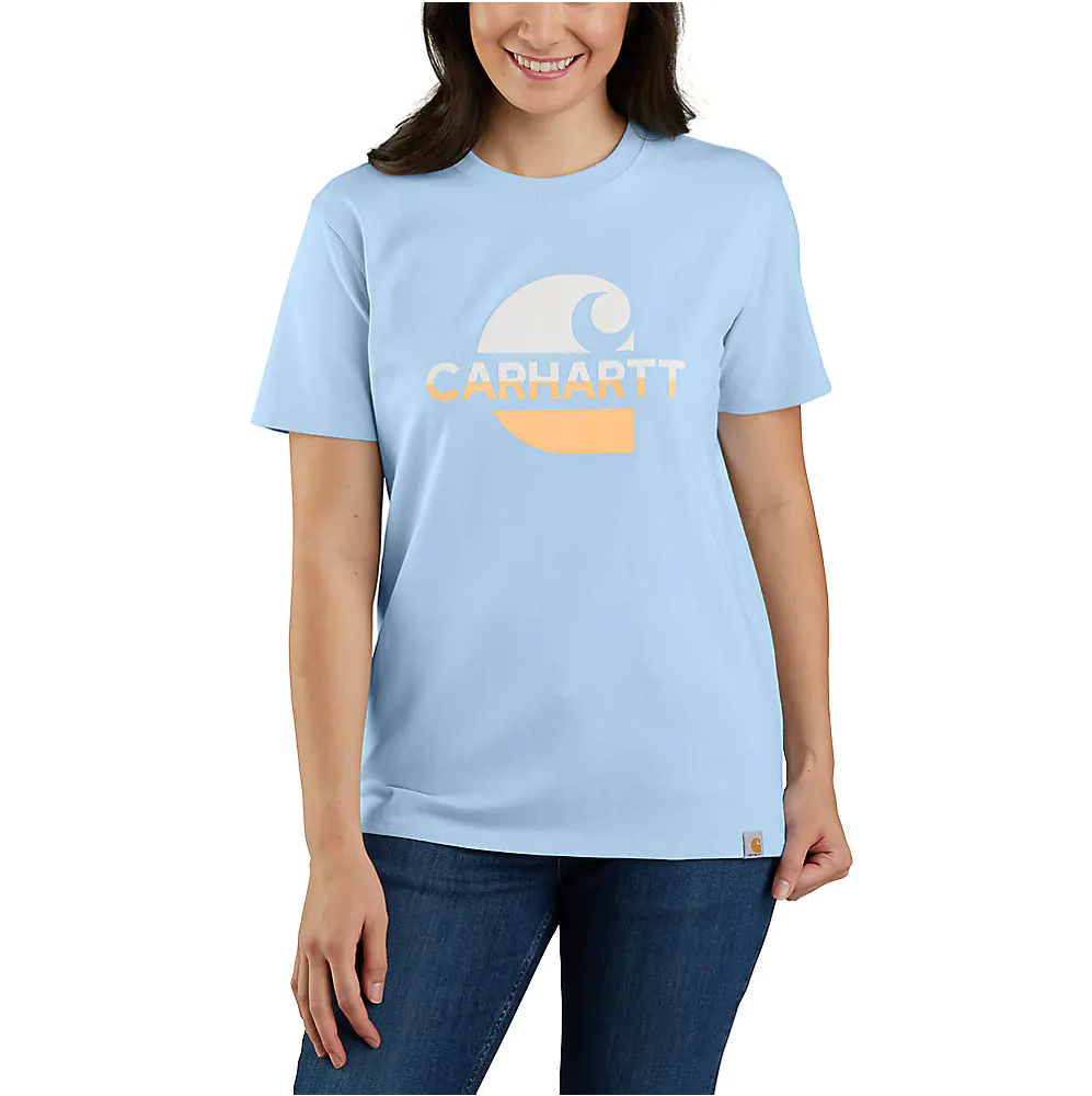 Carhartt Women's Loose Fit Heavyweight Faded Logo Graphic T-Shirt