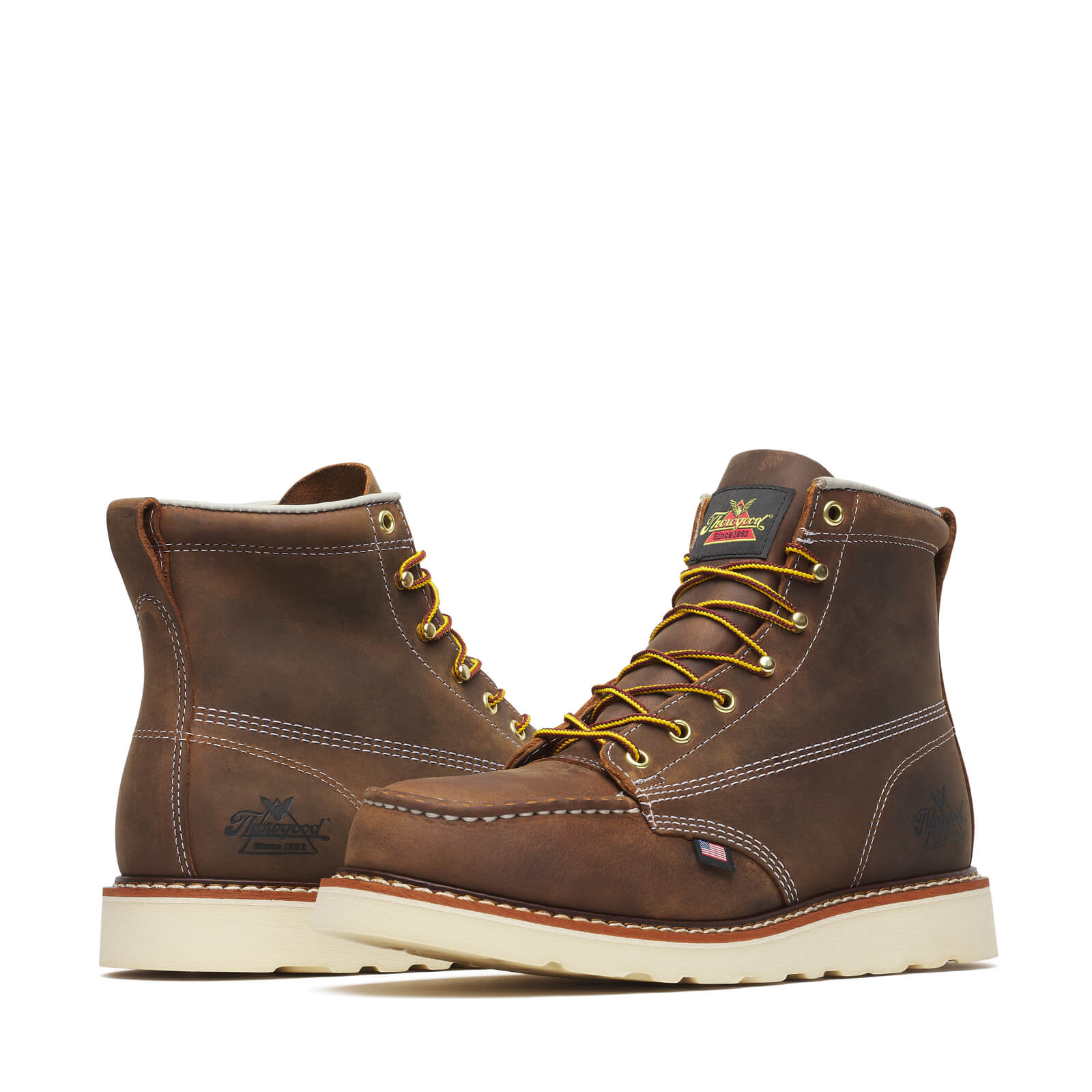 Thorogood Men's American Heritage 6 Inch Steel Toe Trail Crazy Horse Moc Toe MaxWear Wedge