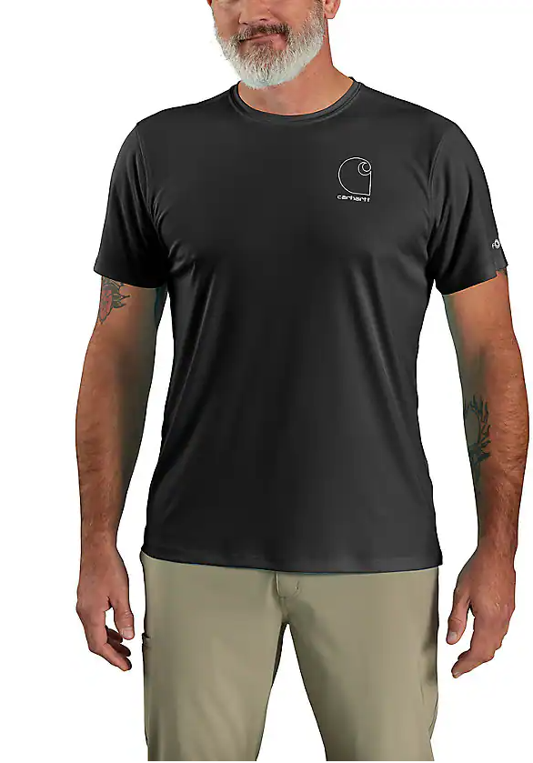 Carhartt Men's Force Sun Defender Relaxed Logo Short-Sleeve T-Shirt