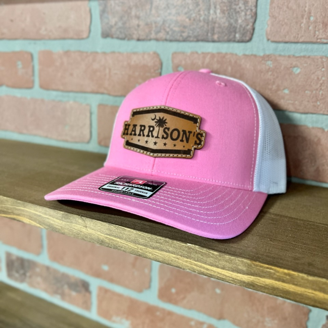 Harrison's × HatFlow Pink Leather Patch Hat