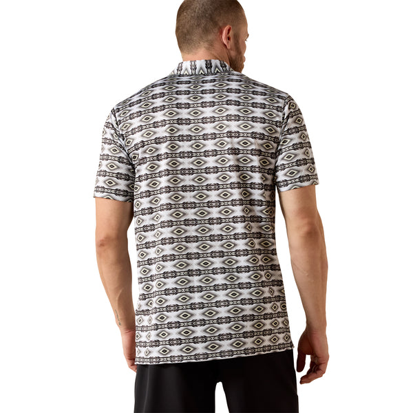 Ariat Men's All Over Print Fitted Short-Sleeve Polo