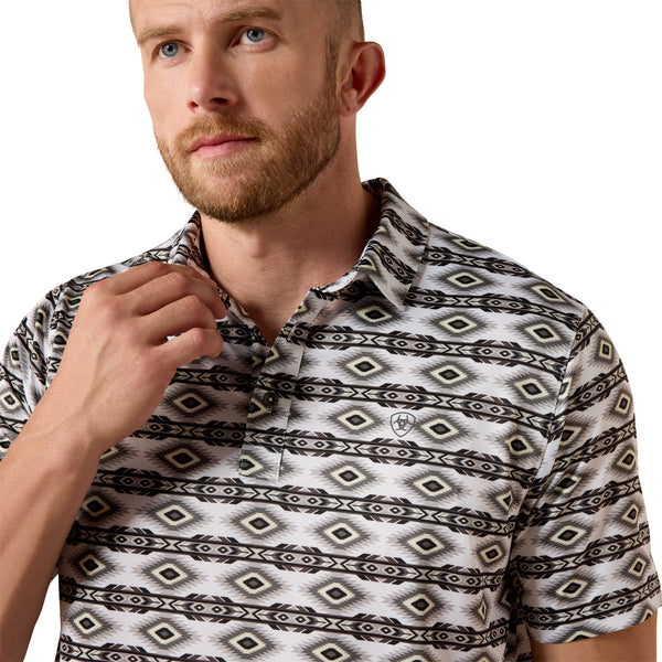 Ariat Men's All Over Print Fitted Short-Sleeve Polo