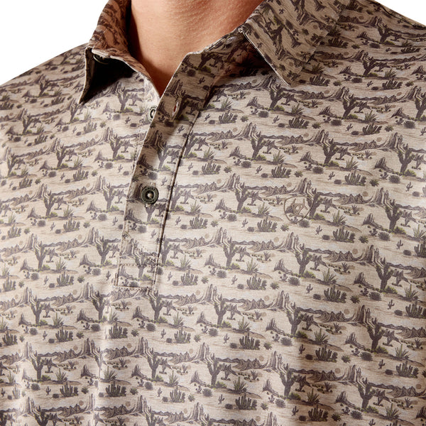 Ariat Men's All Over Print Heathered Fit Polo