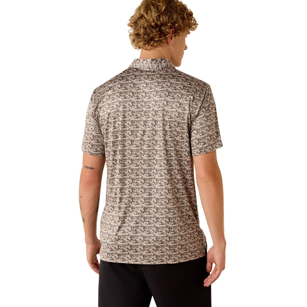 Ariat Men's All Over Print Heathered Fit Polo