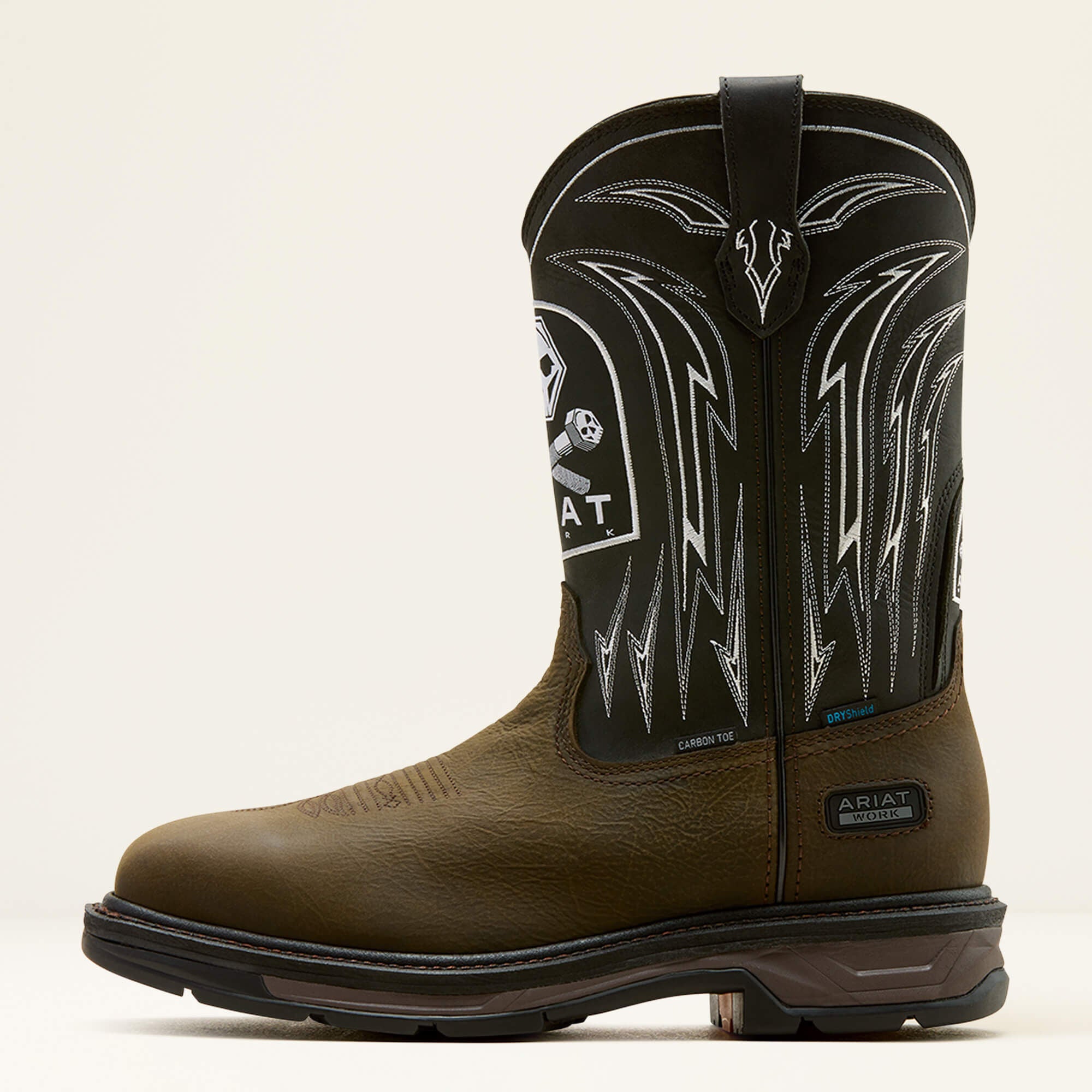 Ariat Men's WorkHog XT Bolt Skull Waterproof Wide Square Toe Carbon Toe Work Boot