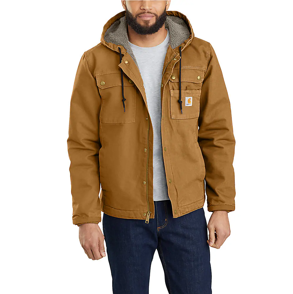 Carhartt Men's Relaxed Fit Washed Duck Sherpa-Lined Utility Jacket Carhartt Men's Relaxed Fit Washed Duck Sherpa-Lined Utility Jacket