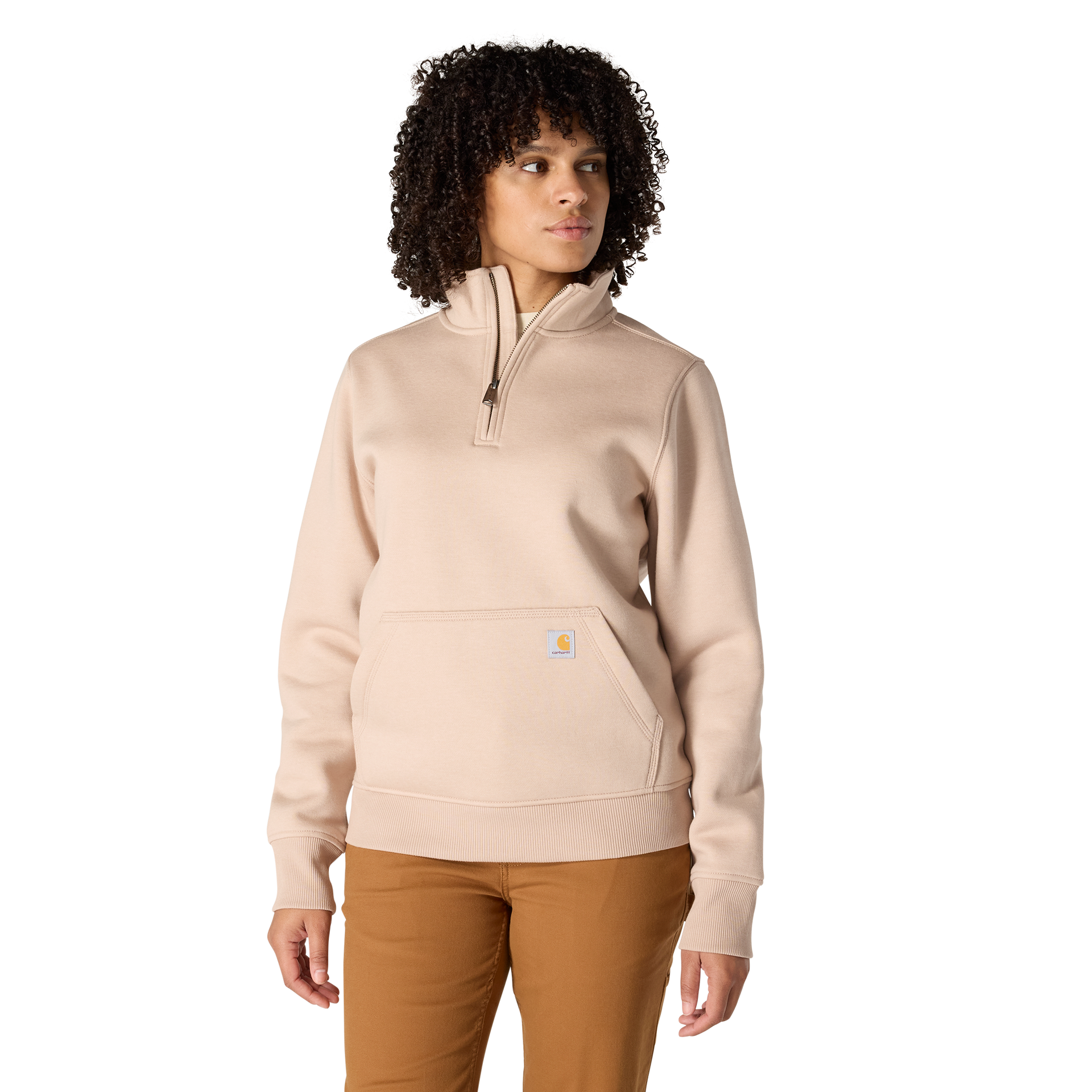 Carhartt Women's Relaxed Fit Midweight Quarter-Zip Mock-Neck Sweatshir