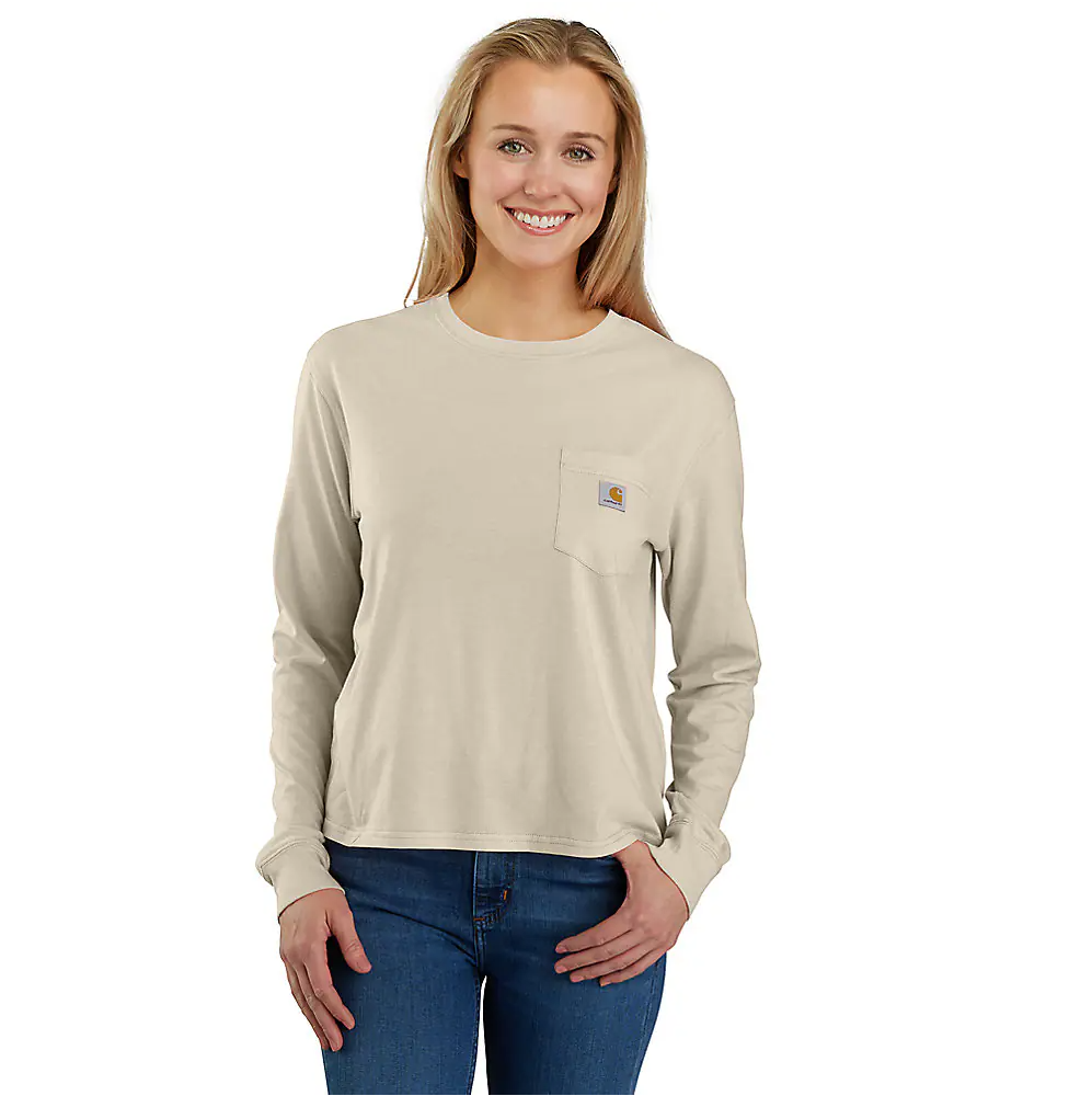Carhartt Women's Loose Fit Lightweight Long-Sleeve Crewneck Pocket-T