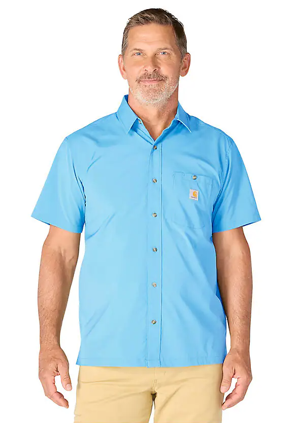 Carhartt Men's Force Sun Defender Woven Relaxed Fit Short-Sleeve Shirt