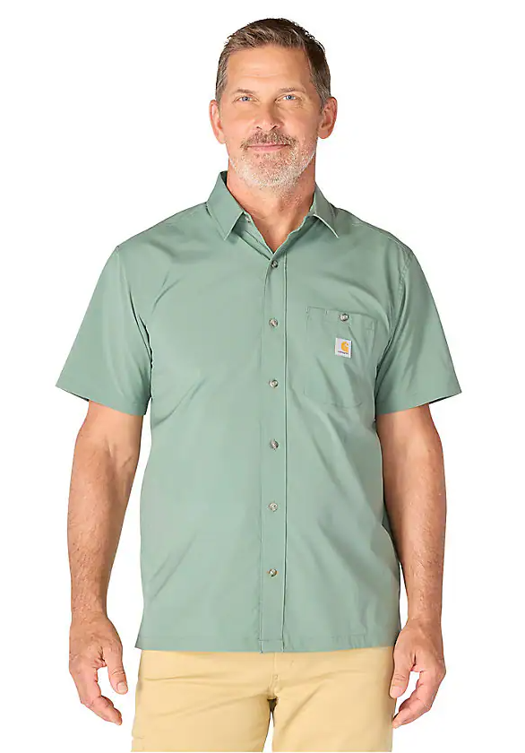Carhartt Men's Force Sun Defender Woven Relaxed Fit Short-Sleeve Shirt