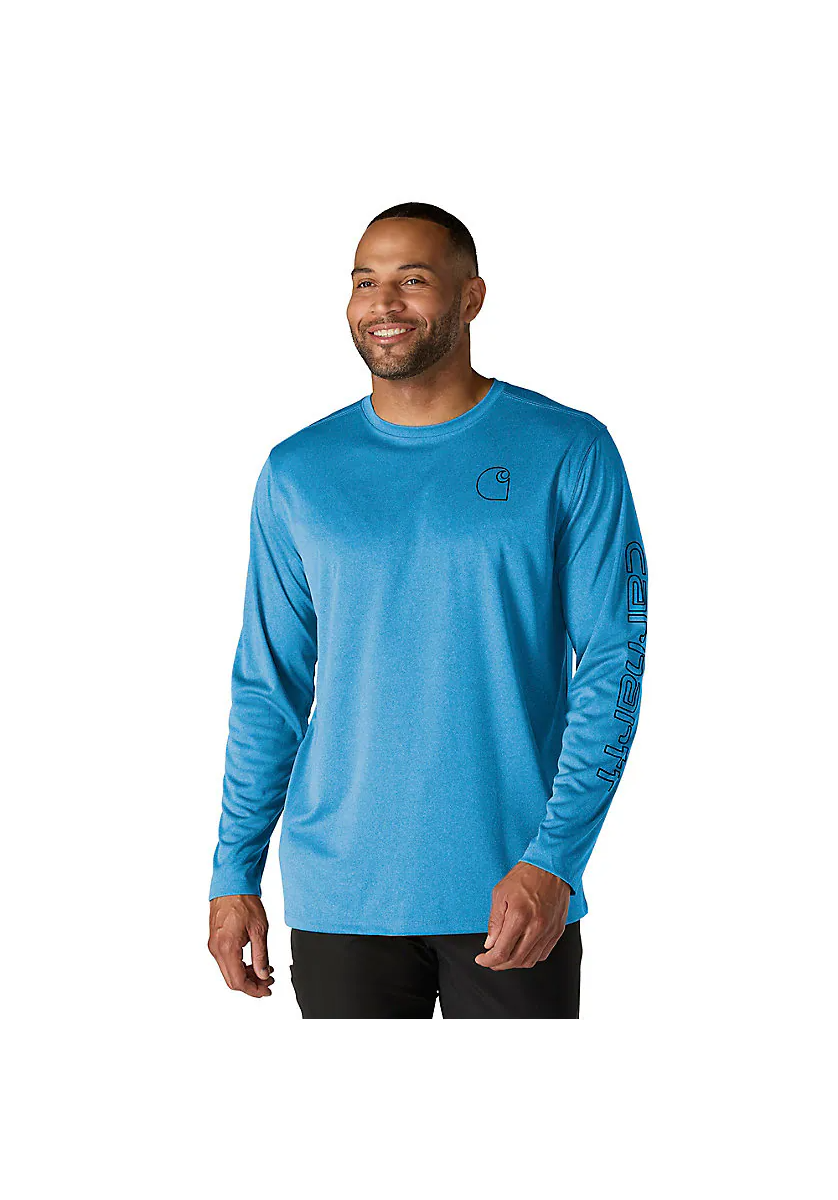 Carhartt Men's Force Sun Defender Lightweight Long-Sleeve Logo Graphic T-Shirt - SALE