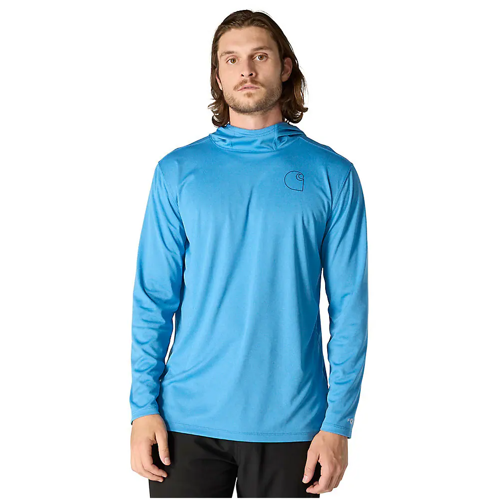 【Carhartt】 LONG-SLEEVE HOODED LOGO GRAPHIC T-SHIRT Carhartt Force Relaxed Fit Midweight Logo Graphic Long
