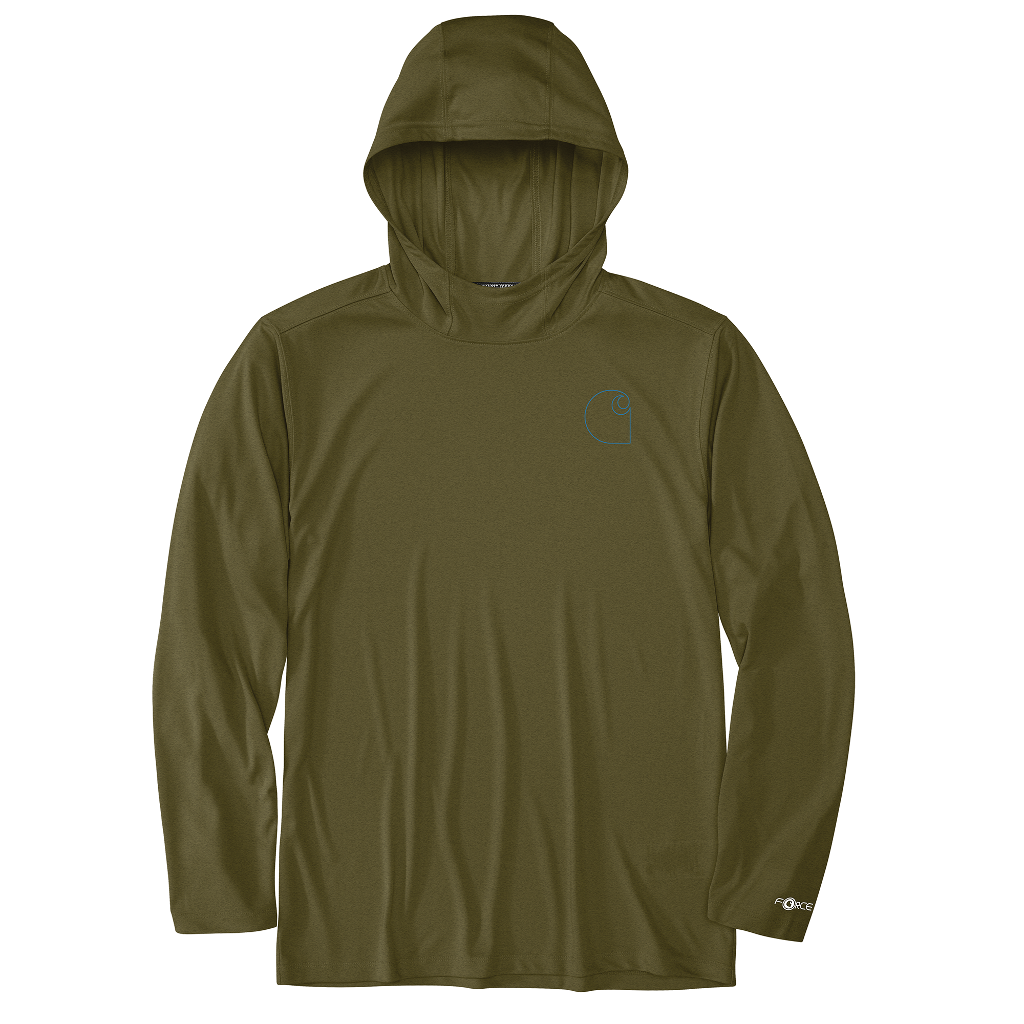 Carhartt Men's Force Sun Defender Lightweight Long-Sleeve Hooded Logo Graphic T-Shirt