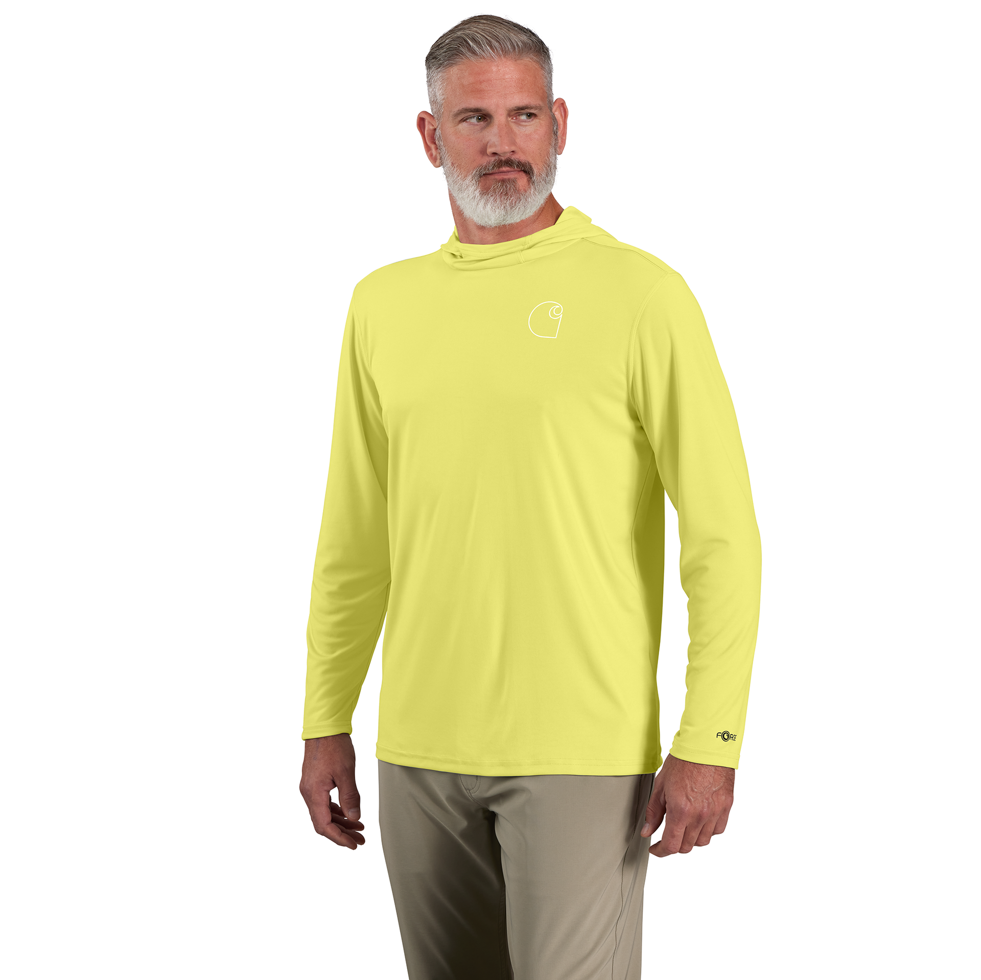 【Carhartt】 LONG-SLEEVE HOODED LOGO GRAPHIC T-SHIRT Carhartt Force® Relaxed Fit Long-Sleeve Logo Graphic Hooded