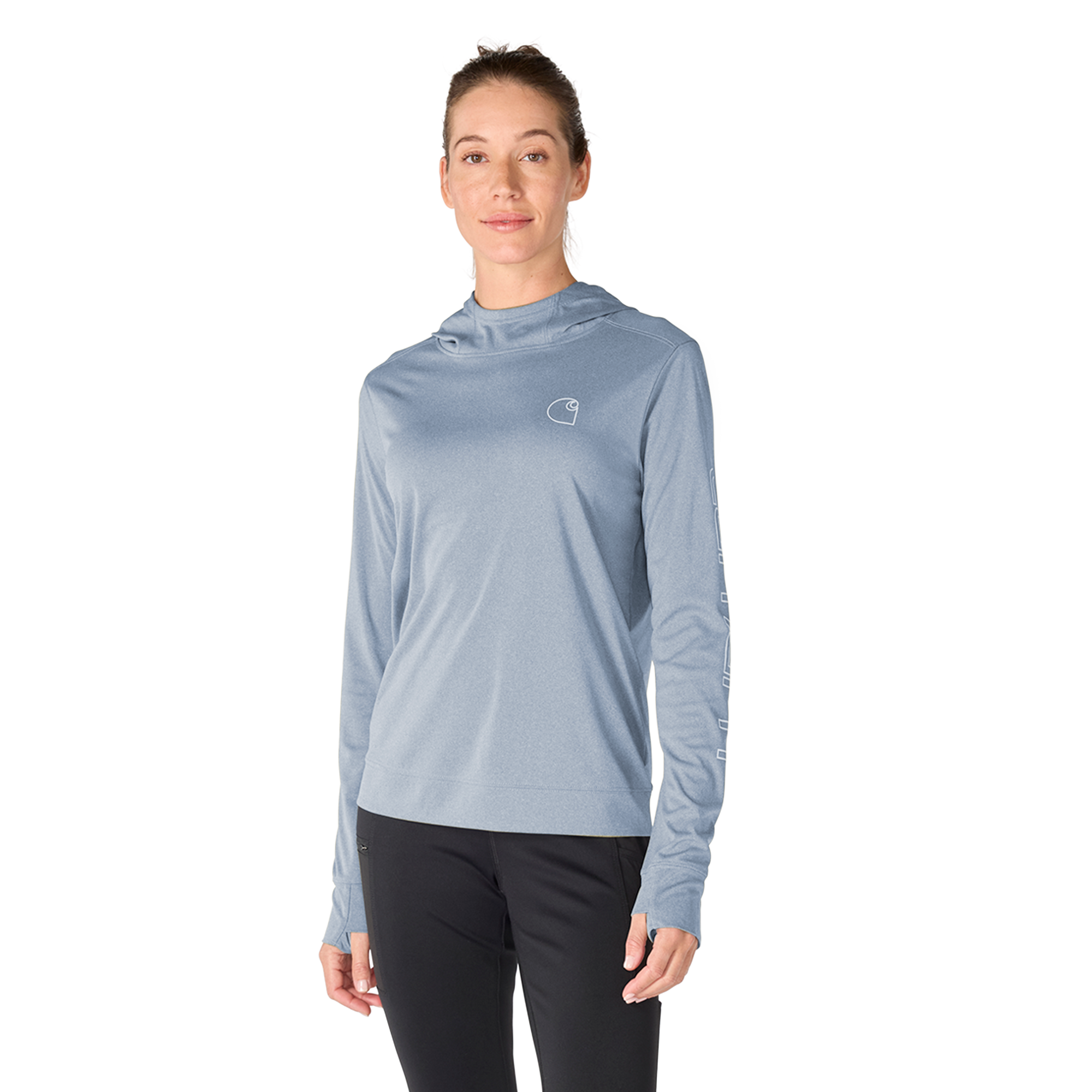 Carhartt Women's Force Sun Defender Relaxed Long-Sleeve Logo Hoodie