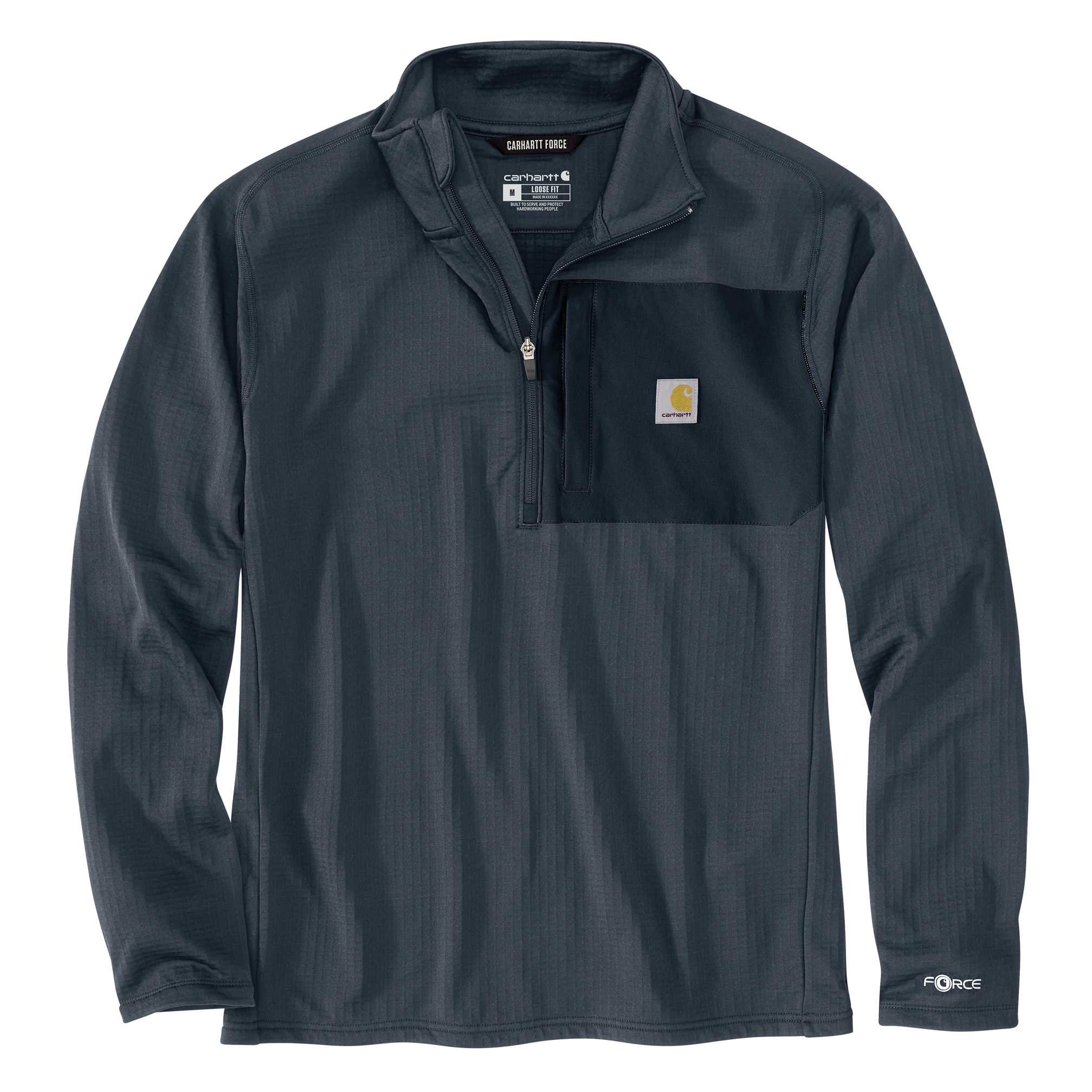 Carhartt Men's Force Relaxed Fit Mock Neck Half Zip Fleece-Lined Shirt