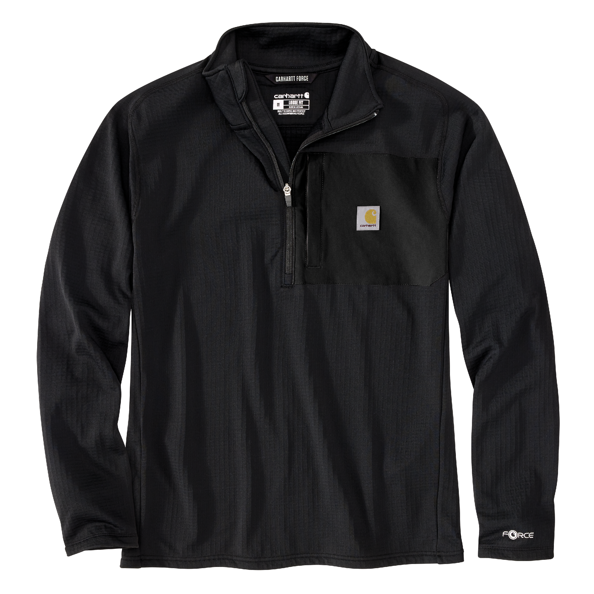 Carhartt Men's Force Relaxed Fit Mock Neck Half Zip Fleece-Lined Shirt