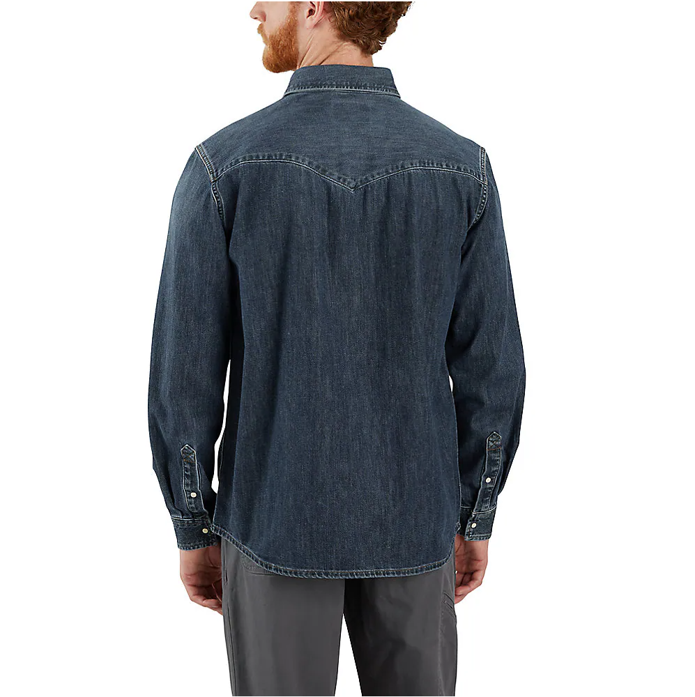 Carhartt Men's Montana Relaxed Fit Midweight Denim Long-Sleeve Snap Front Shirt