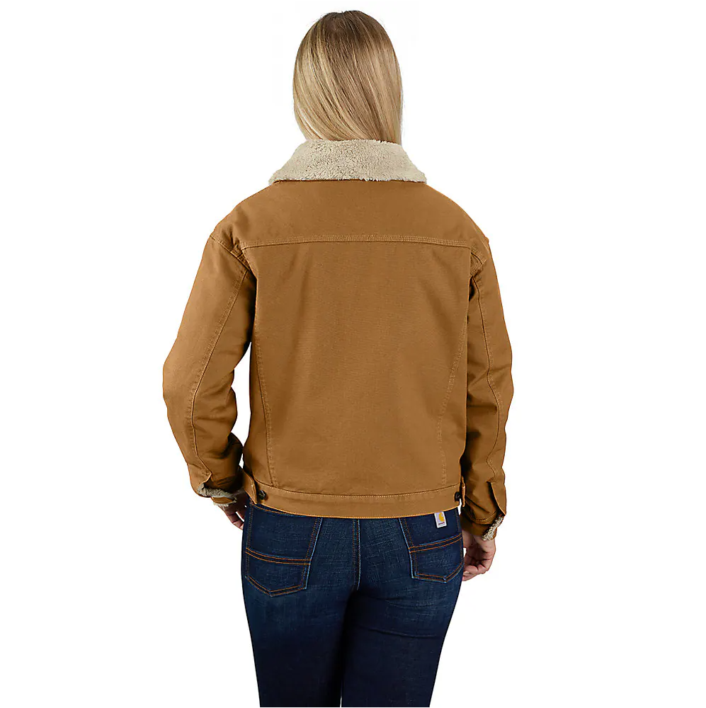Carhartt Women's Rugged Flex Loose Fit Canvas Sherpa-Lined Jacket