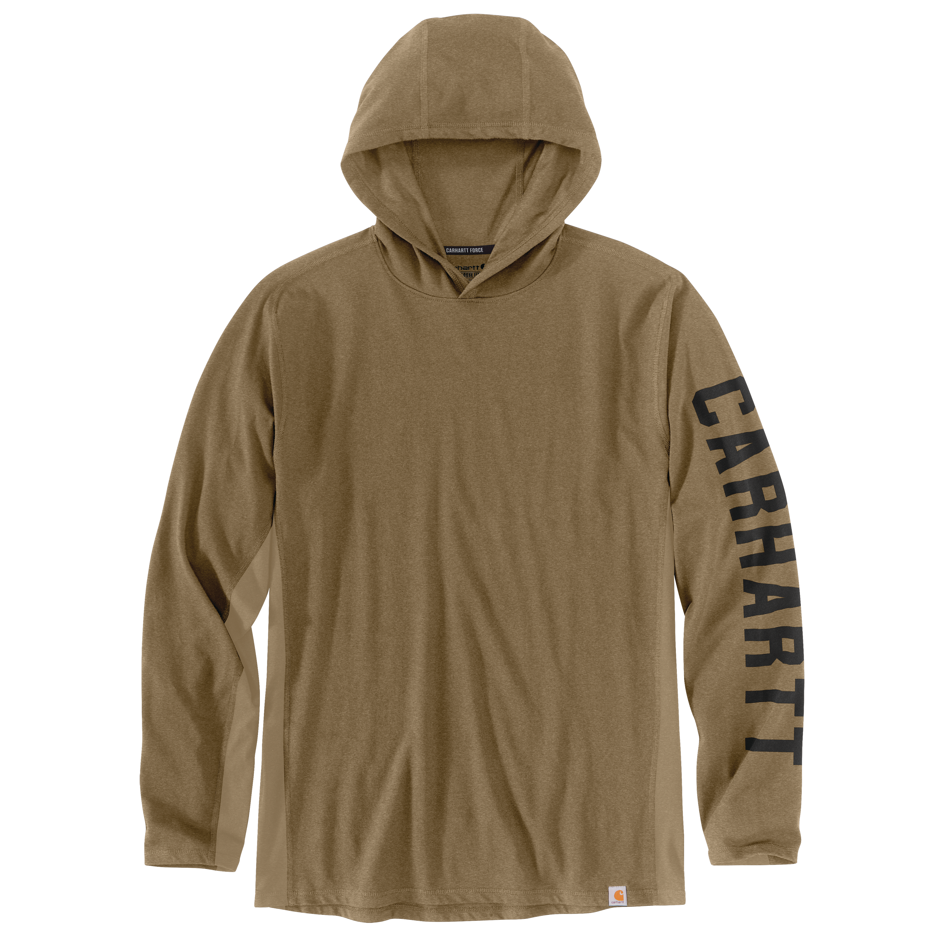 Carhartt Men's Force Relaxed Fit Long-Sleeve Logo Graphic Hooded T-Shirt