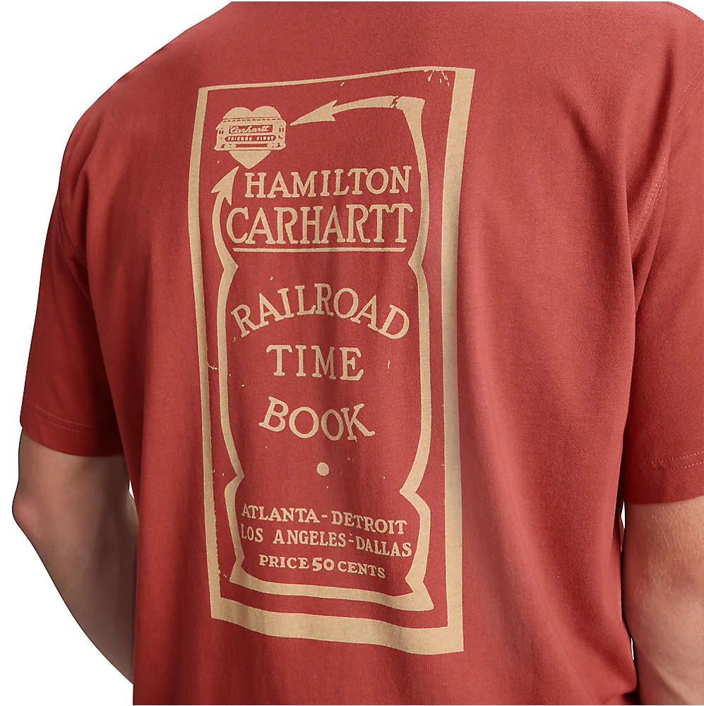 Carhartt Men's Relaxed Fit Lightweight Short-Sleeve Pocket Railroad Graphic T Shirt