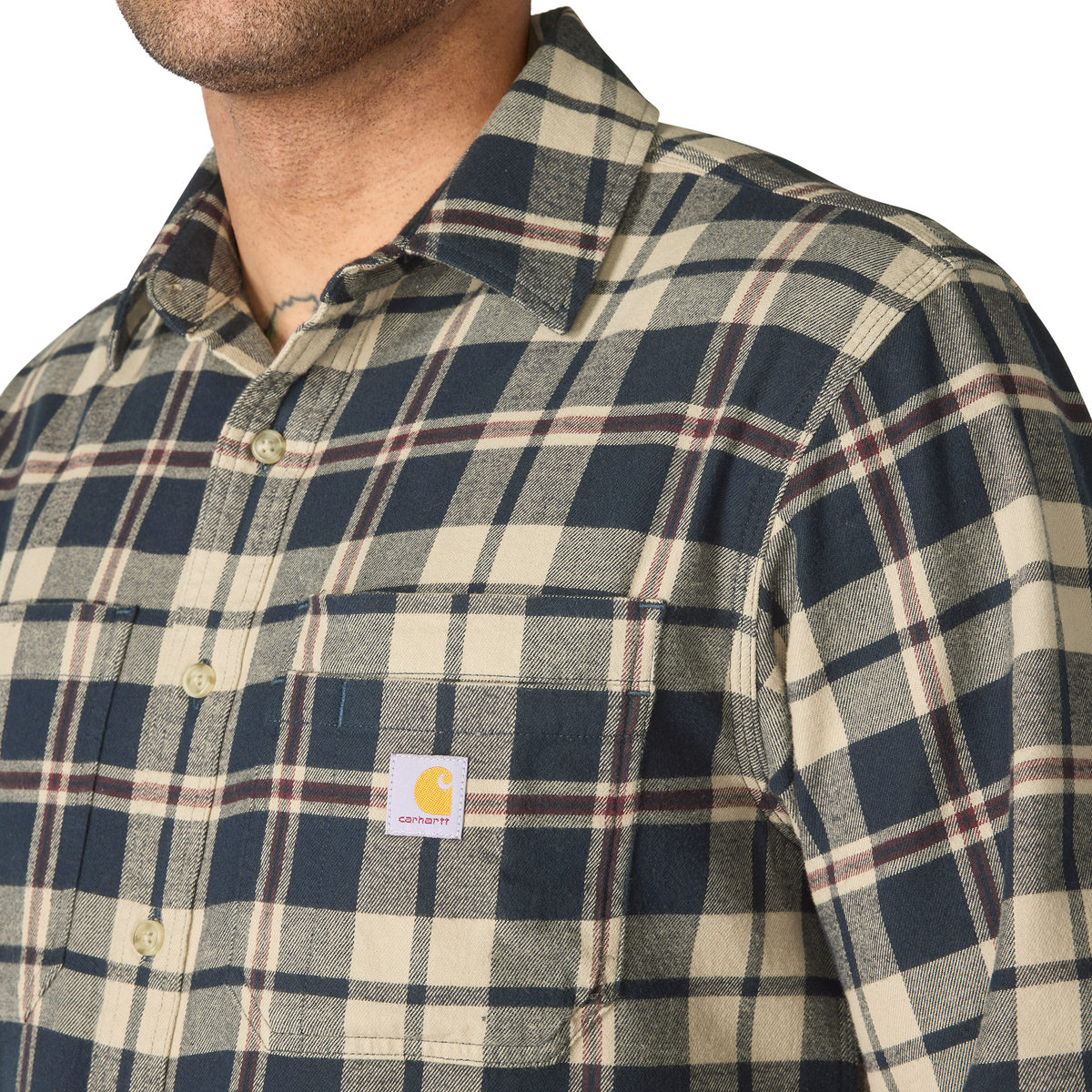 Carhartt Men's Rugged Flex Relaxed Fit Flannel Fleece-Lined Hooded Shirt Jac