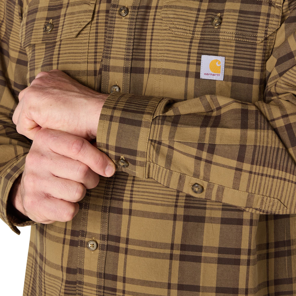 Carhartt Men's Loose Fit Midweight Chambray Long-Sleeve Plaid Shirt