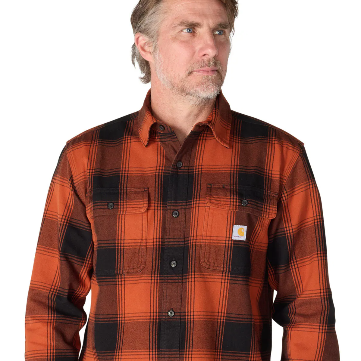 Carhartt Men's Loose Fit Heavyweight Flannel Long-Sleeve Plaid Shirt