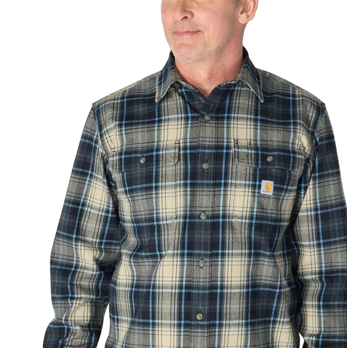 Carhartt Men's Loose Fit Heavyweight Flannel Long-Sleeve Plaid Shirt