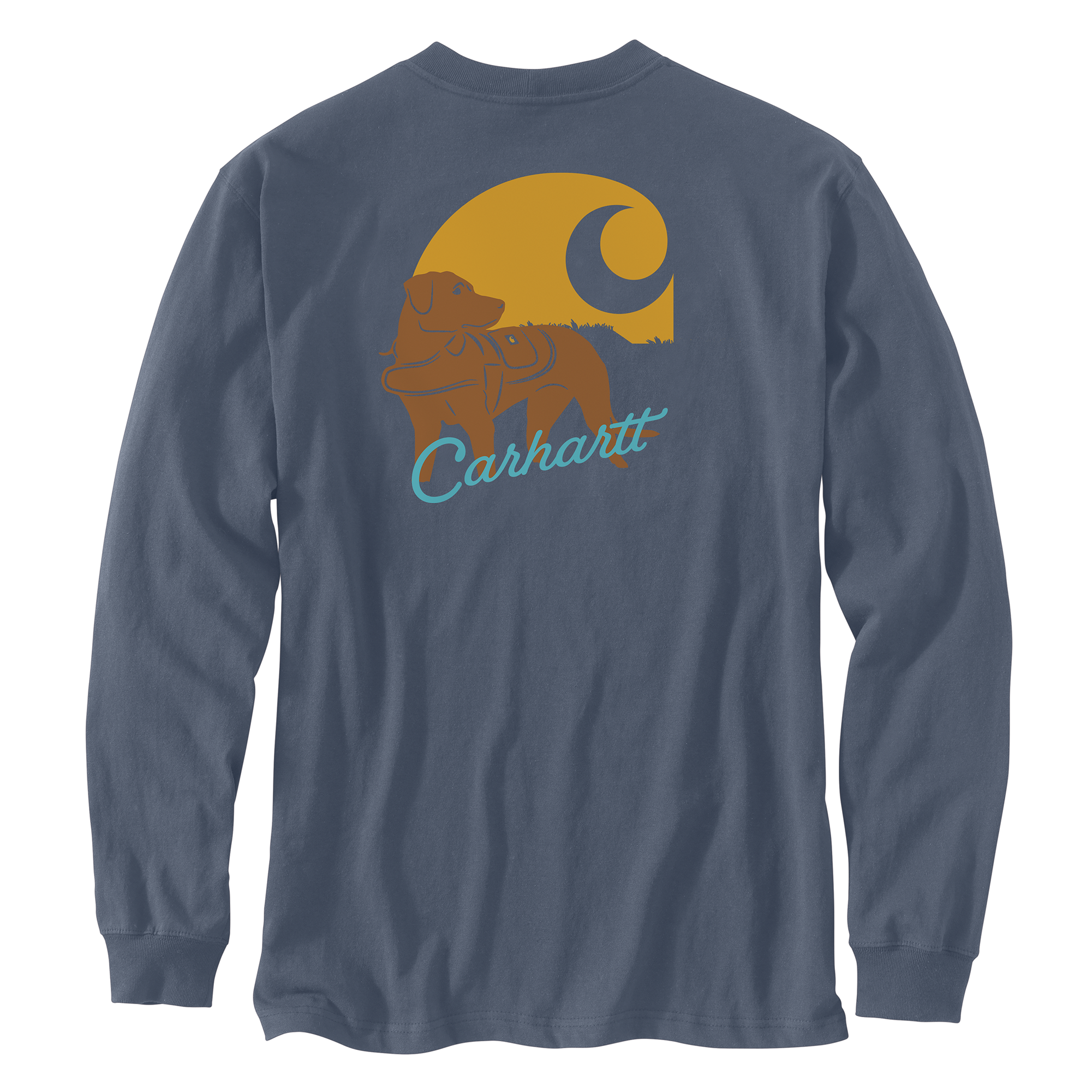 Carhartt Men's Loose Fit Heavyweight Long-Sleeve Pocket Dog Graphic T-Shirt