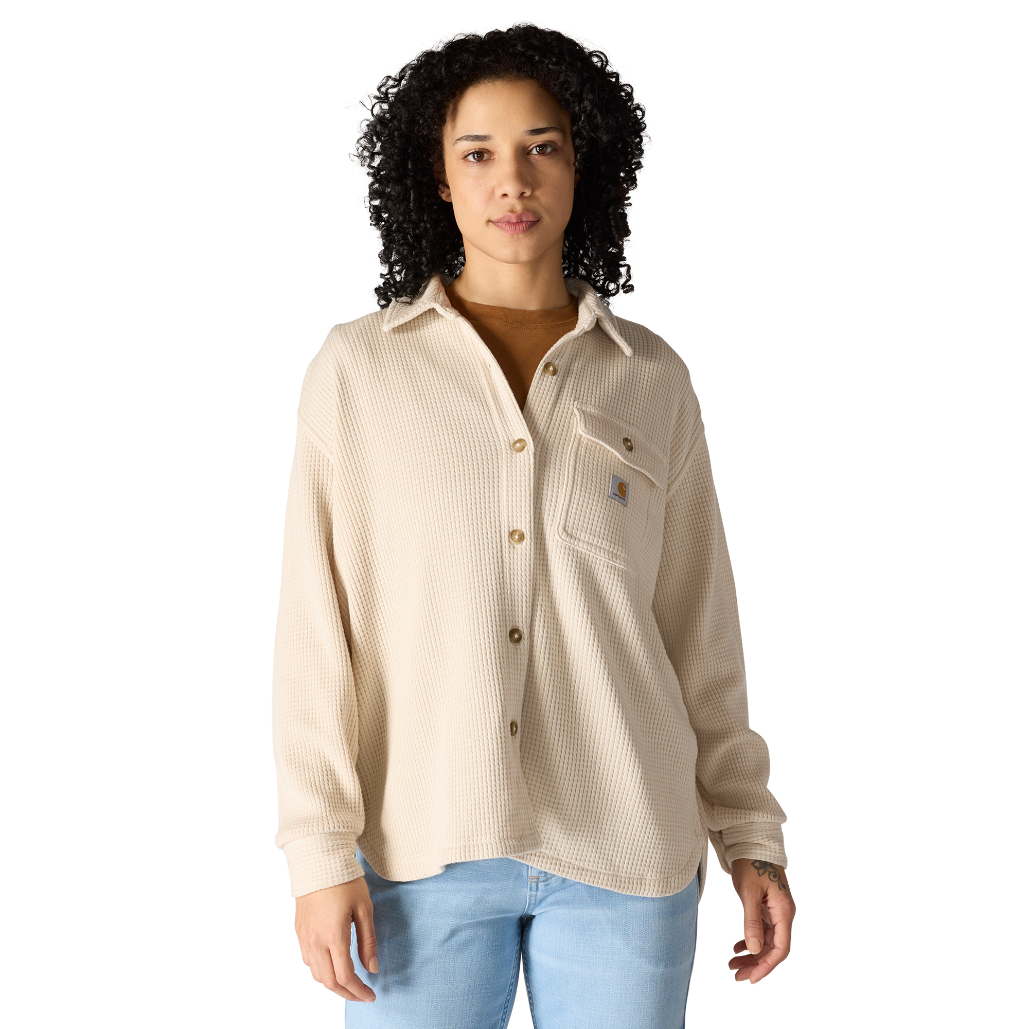 Carhartt Women's Oversized-Fit Heavyweight Waffle Knit Shirt