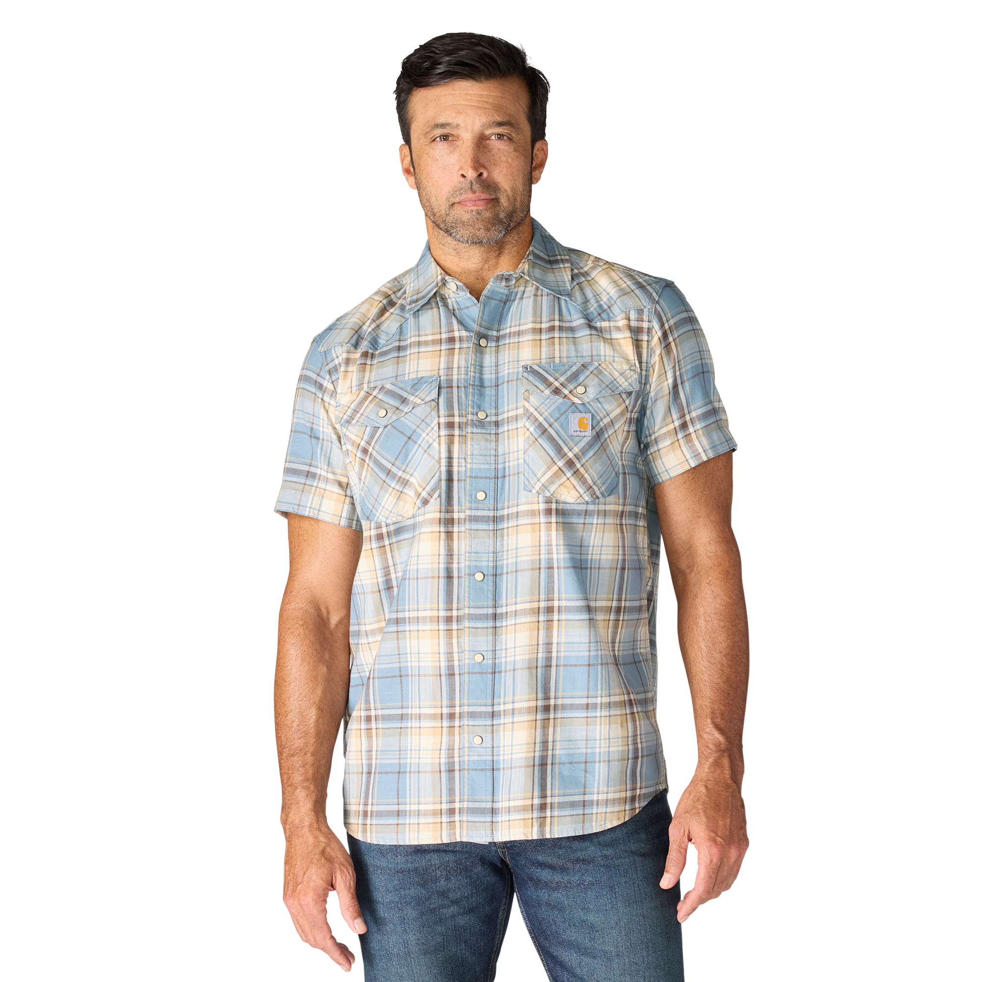 Carhartt Men's Montana Bozeman Relaxed Fit Short-Sleeve Plaid Shirt
