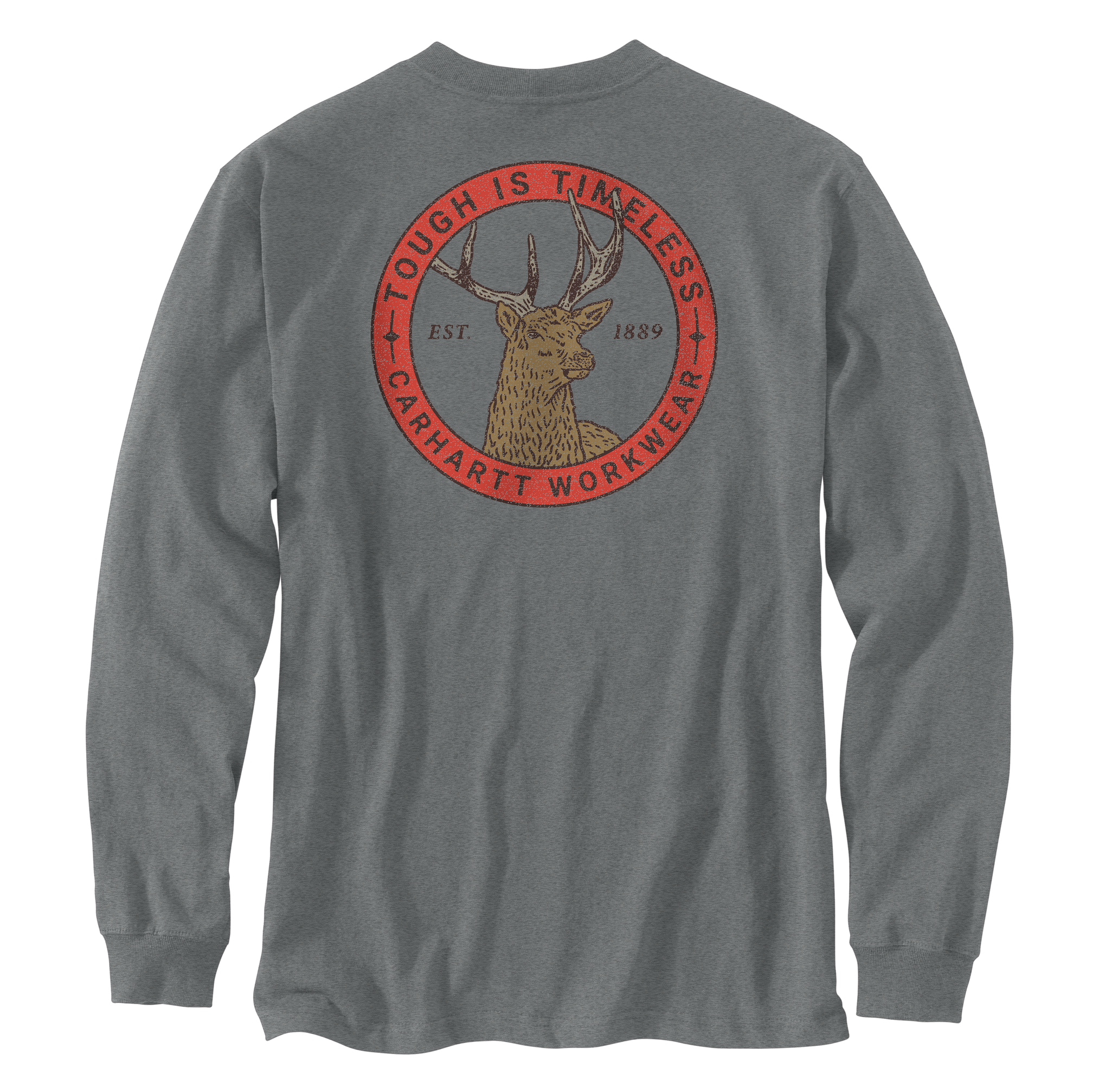 Carhartt Men's Irvine Relaxed Fit Deer Badge Graphic Long-Sleeve T-Shirt