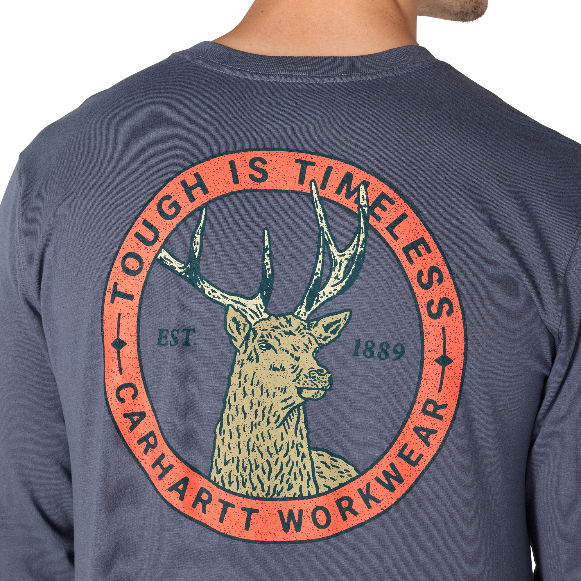 Carhartt Men's Irvine Relaxed Fit Deer Badge Graphic Long-Sleeve T-Shirt