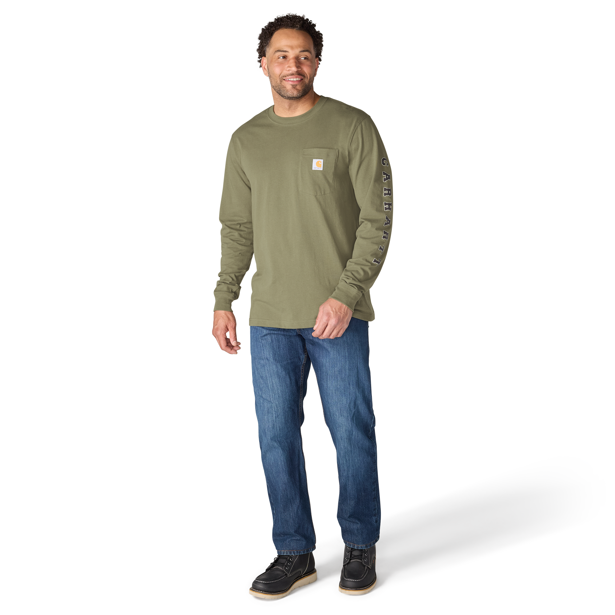 Carhartt Men's Irvine Relaxed Fit Pointer Graphic Long-Sleeve T-Shirt