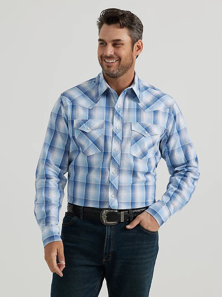 Wrangler Men's 20X Competition Advanced Comfort Long-Sleeve Two-Pocket Western Snap Shirt
