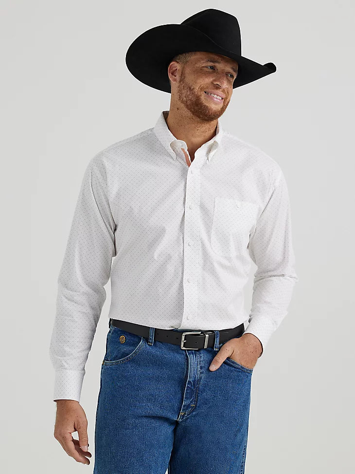 Wrangler Men's George Strait Long-Sleeve Button-Down One-Pocket Shirt