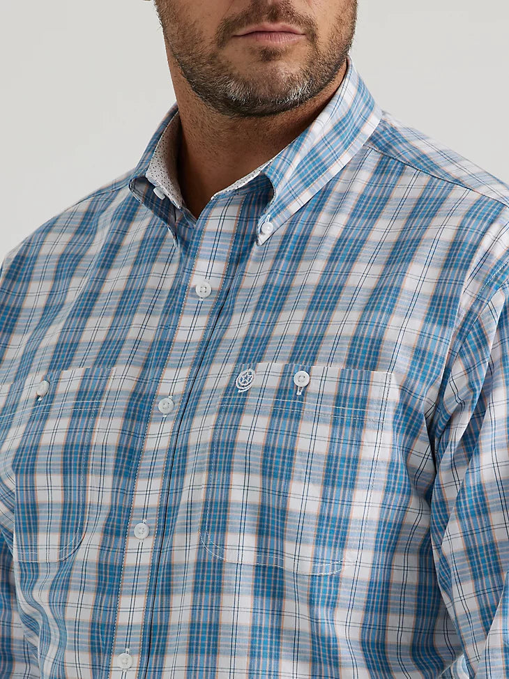 Wrangler Men's George Strait Long-Sleeve Button-Down Two-Pocket Shirt