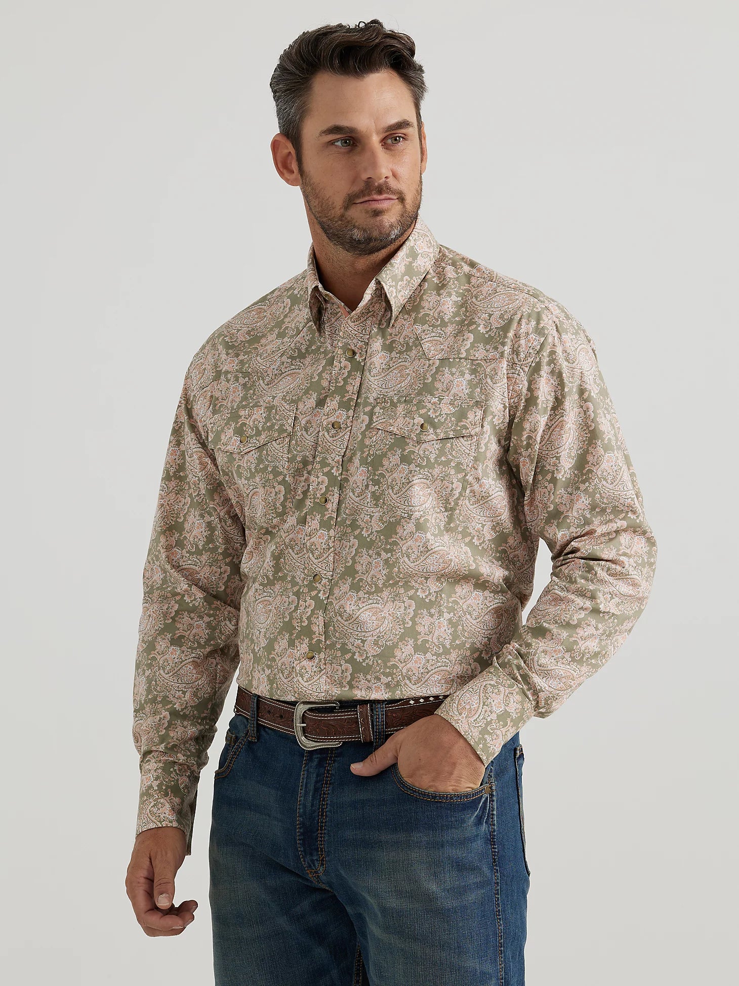 Wrangler Men's George Strait Troubadour Long-Sleeve Western Snap Shirt