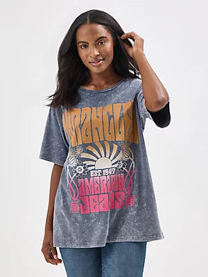 Wrangler Women's Acid Wash Graphic Oversized Tee